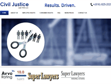 Tablet Screenshot of civiljusticelawfirm.com